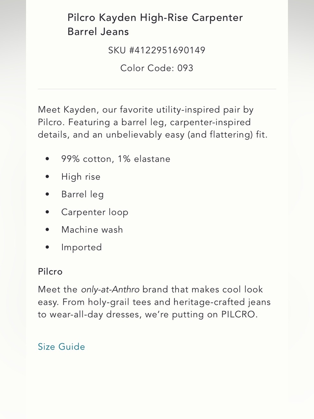 Pilcro Kayden High Rise Carpenter Barrel Jeans - Picture 8 of 12